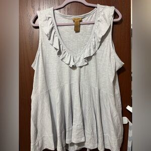 Women's Wrangler Ruffled Gray Tank Top